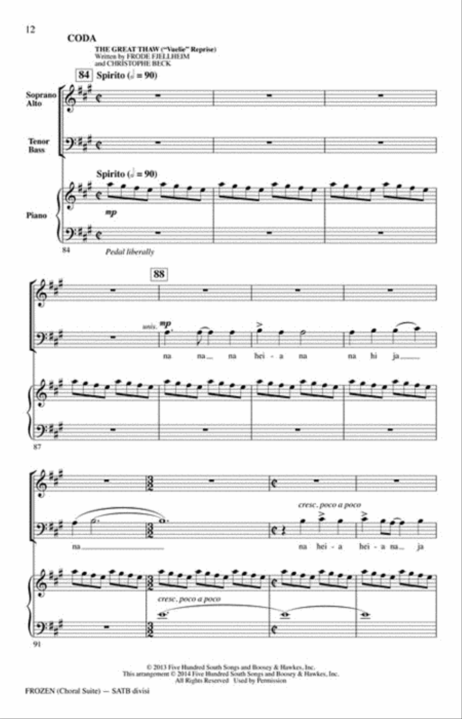 Frozen (Choral Suite) Divisi scores gallery preview page 6