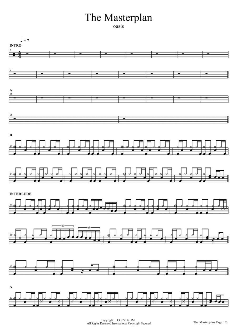 The Masterplan The Masterplan Drum Set scores gallery preview page 1