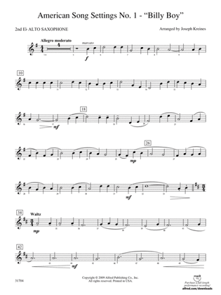 American Song Settings, No. 1: 2nd E-flat Alto Saxophone