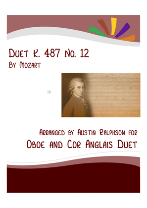 Mozart K. 487 No. 12 - oboe and cor anglais duet