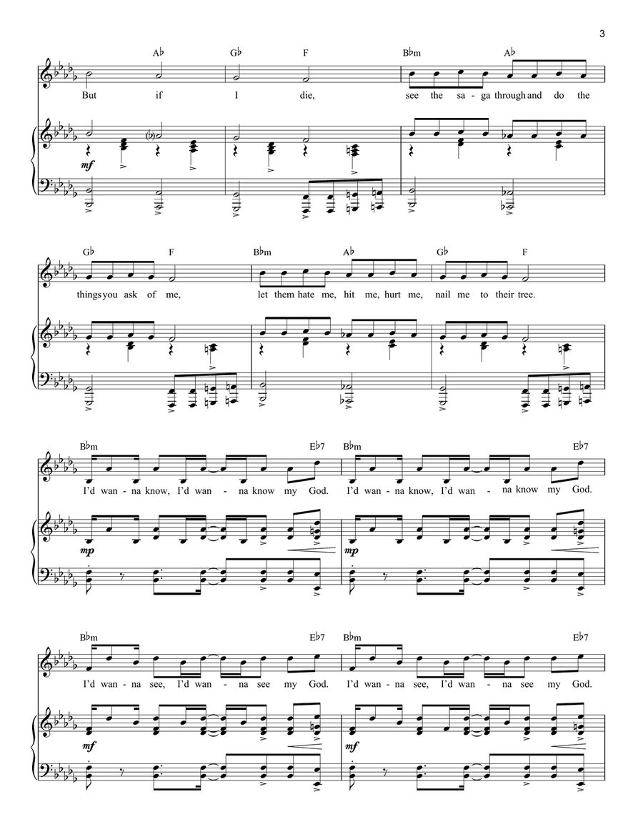 I Only Want To Say (Gethsemane) (from Jesus Christ Superstar) Voice scores gallery preview page 3