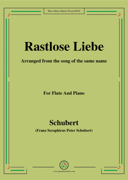 Schubert-Rastlose Liebe,for Flute and Piano image number null