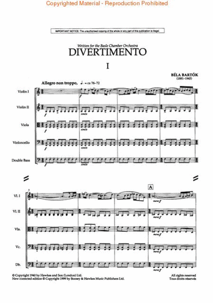 Divertimento for String Orchestra