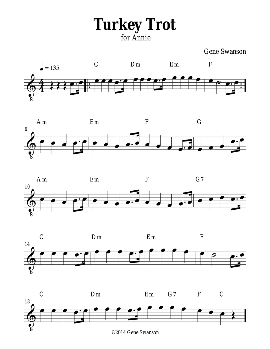 Turkey Trot - Play Along! Piano scores gallery preview page 1