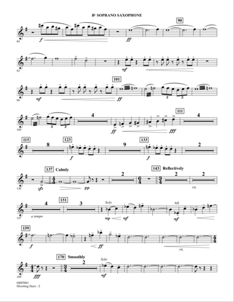 Shooting Stars - Bb Soprano Saxophone Concert Band scores gallery preview page 2