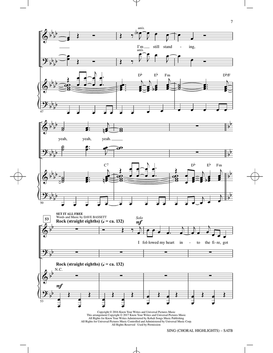 Sing (Choral Highlights) 4-Part scores gallery preview page 6