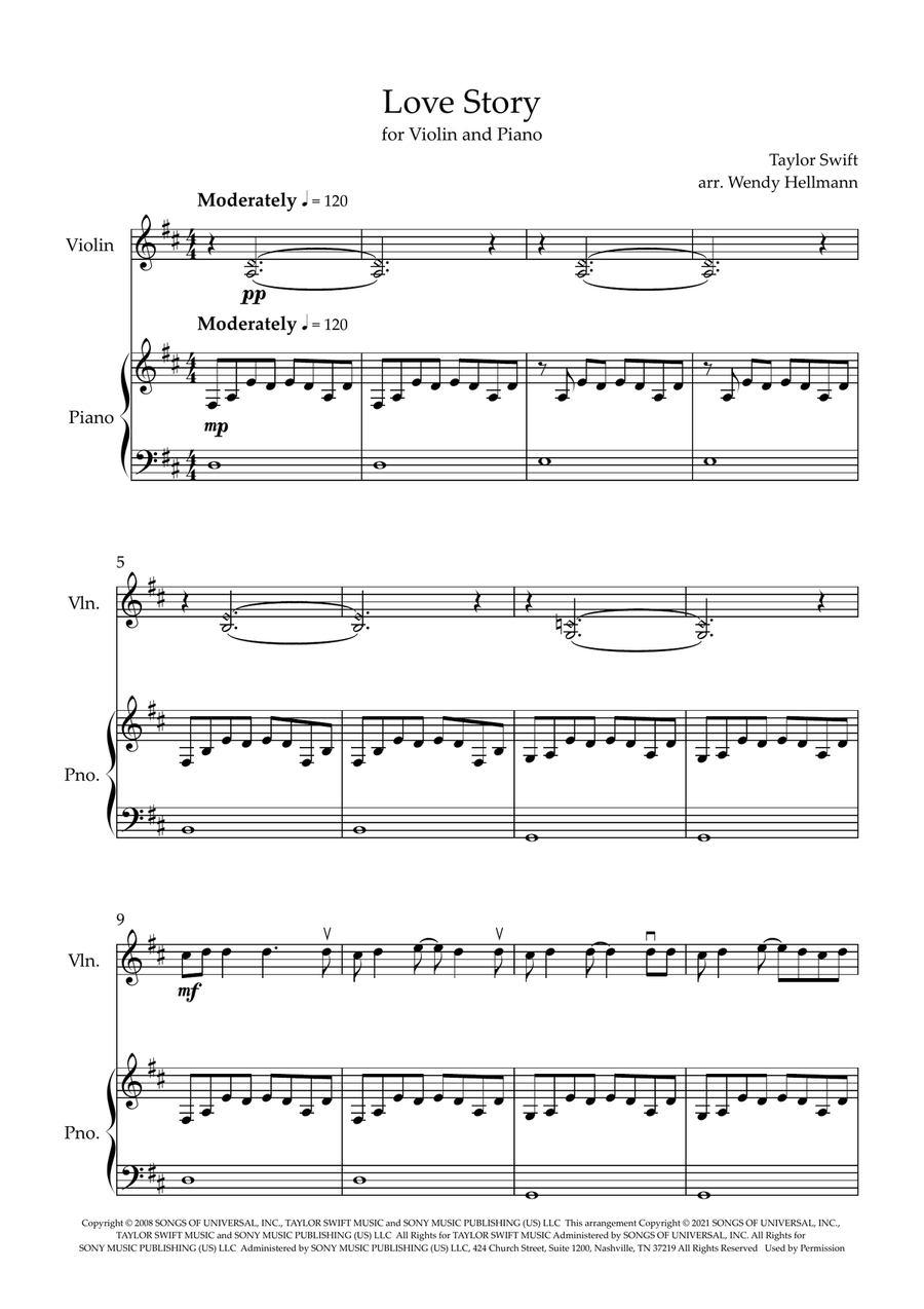 Love Story Violin Solo scores gallery preview page 1