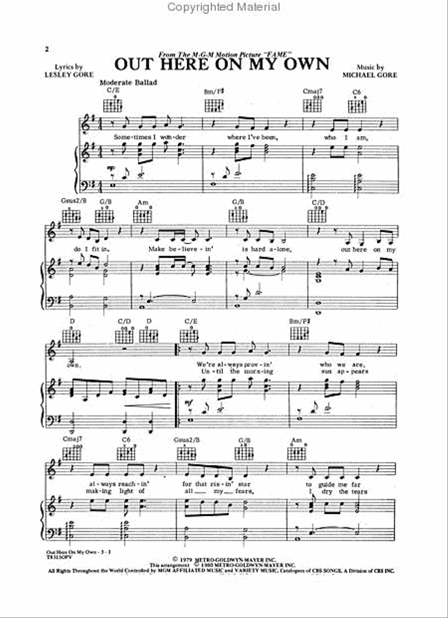 Out Here On My Own Small Ensemble scores gallery preview page 2