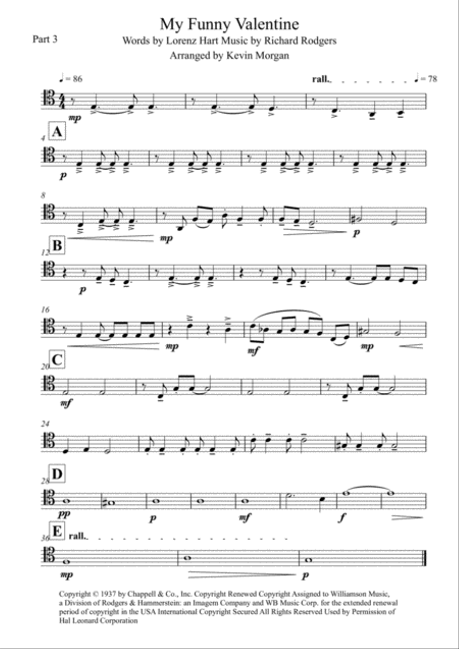 My Funny Valentine Woodwind Quartet scores gallery preview page 6
