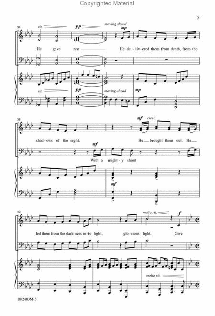Give Thanks Unto the Lord 4-Part scores gallery preview page 5