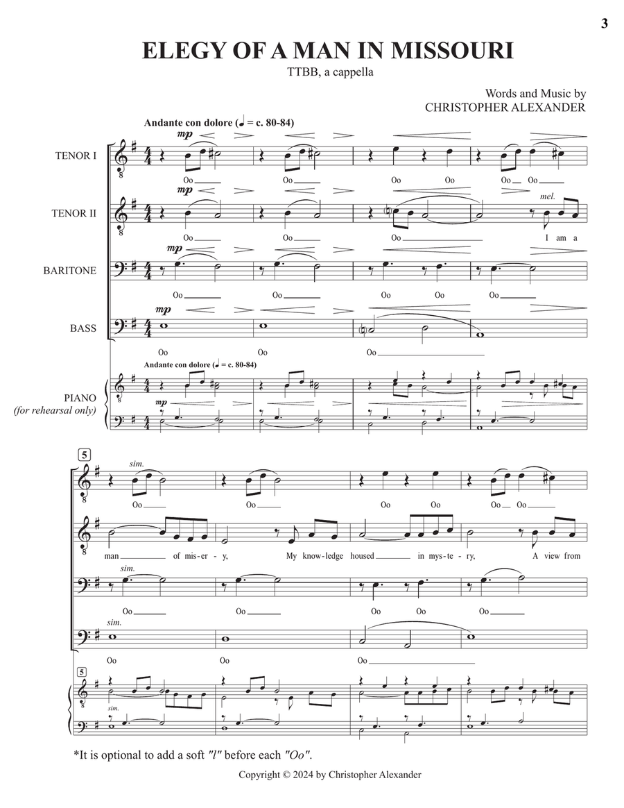 Elegy of a Man in Missouri TTBB scores gallery preview page 3