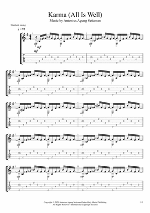 Karma (All Is Well) (Solo Guitar Tablature)