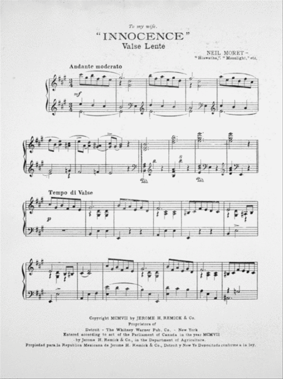 Innocence. Valse Lente Piano Solo scores gallery preview page 2