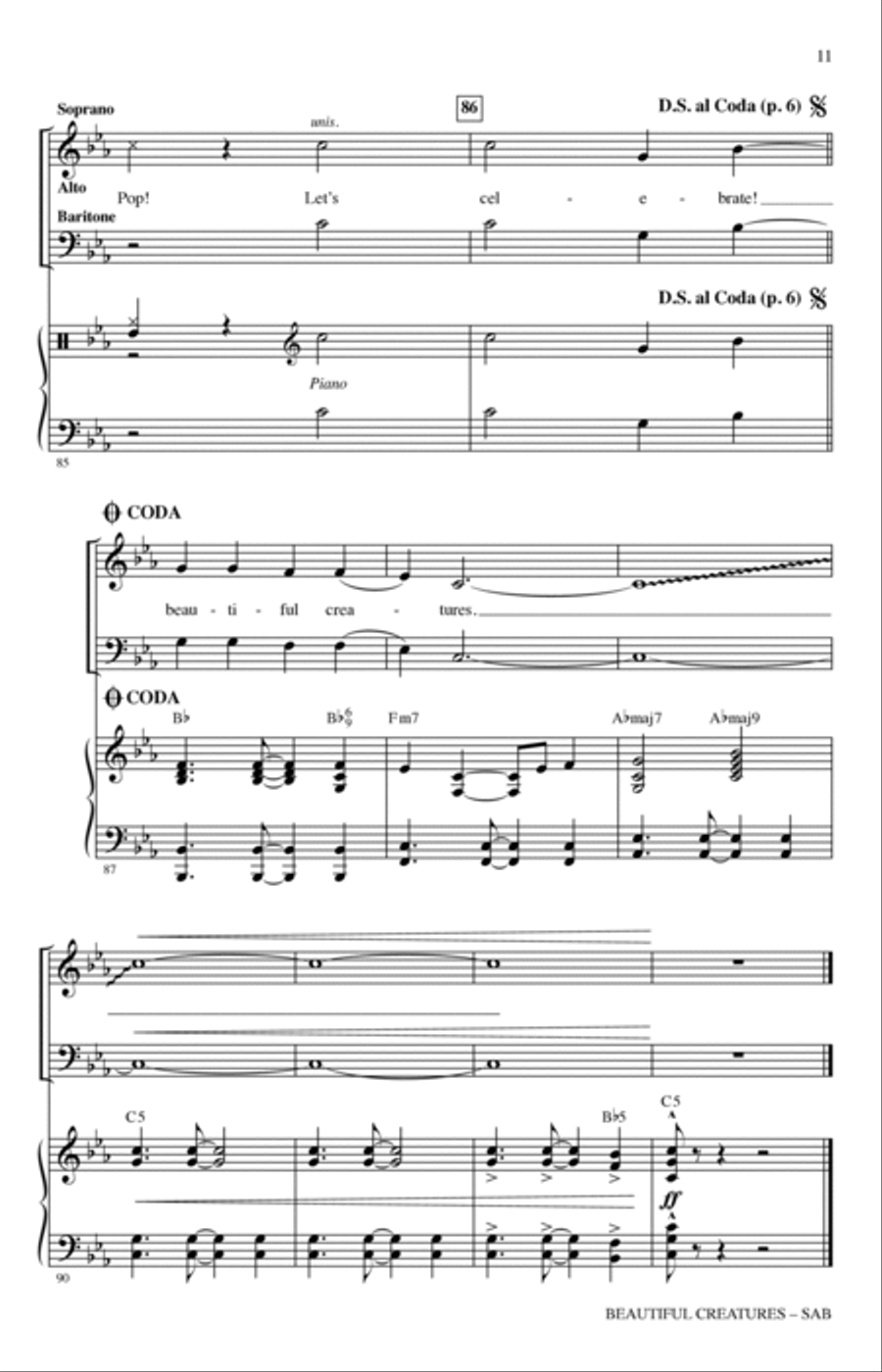 Beautiful Creatures (from Rio 2) (arr. Roger Emerson) 3-Part scores gallery preview page 9