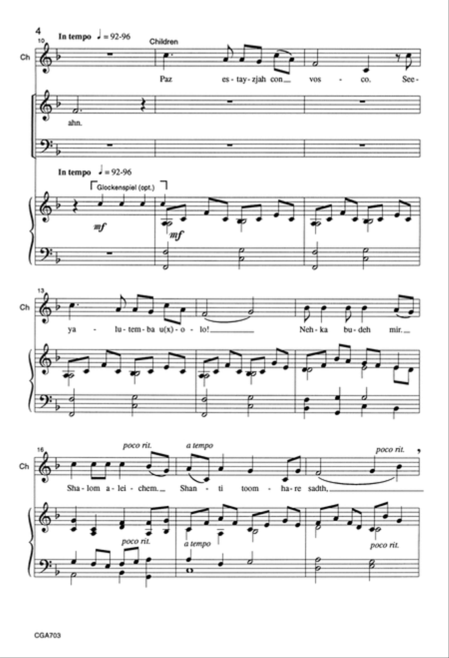 Peace Be with You 4-Part scores gallery preview page 4
