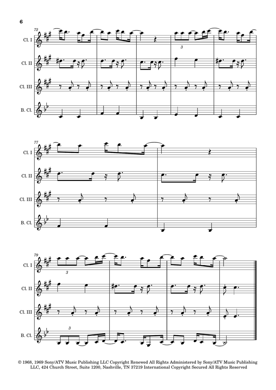 Blackbird Clarinet Quartet scores gallery preview page 6