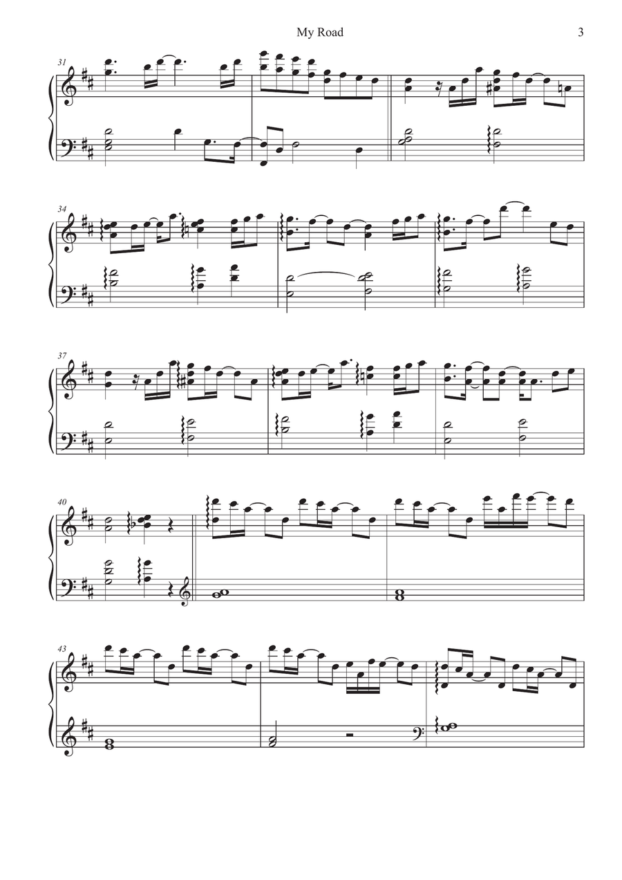 My Road My Road Easy Piano scores gallery preview page 3