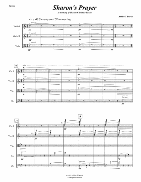 Sharon's Prayer for String Orchestra (SCORE ONLY)