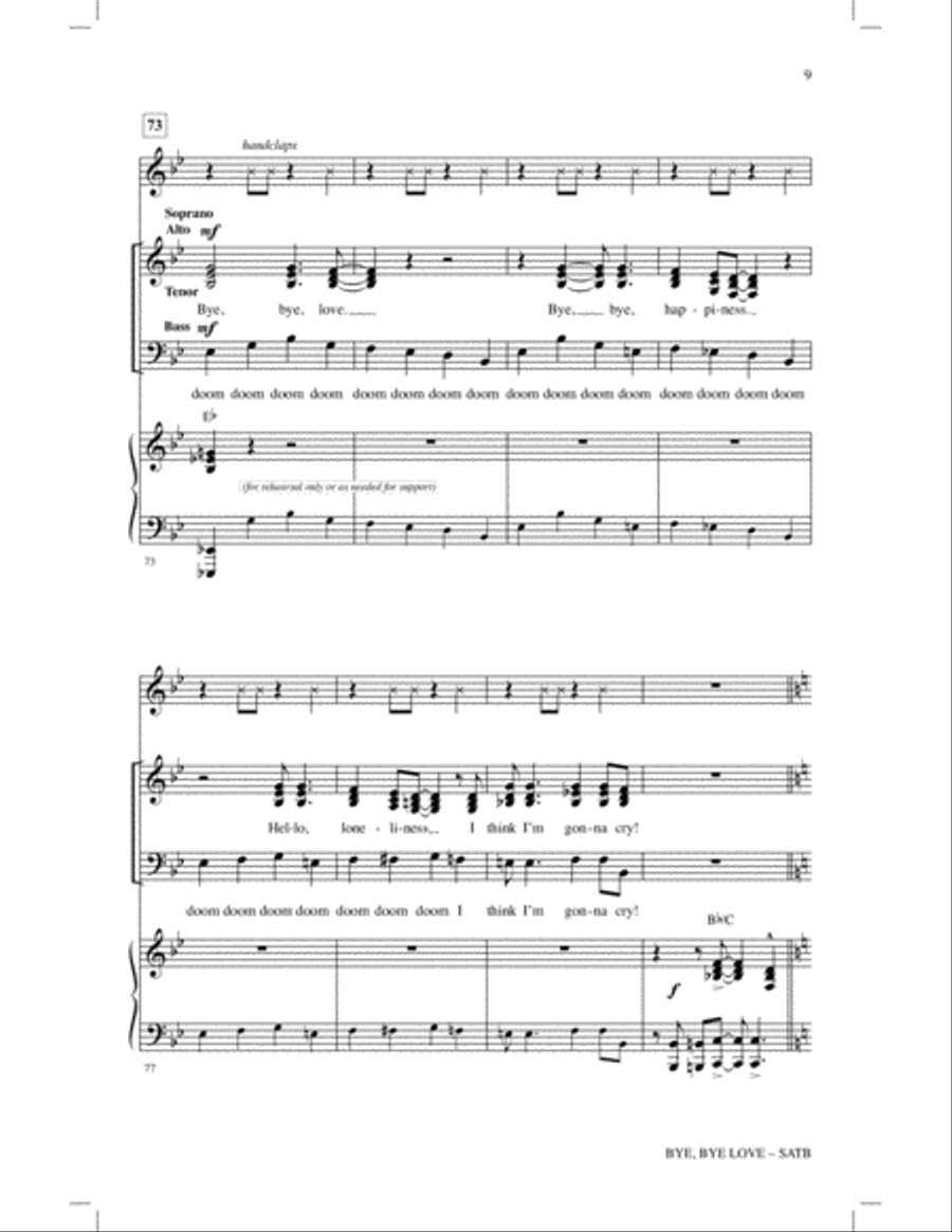 Bye Bye Love 4-Part scores gallery preview page 8