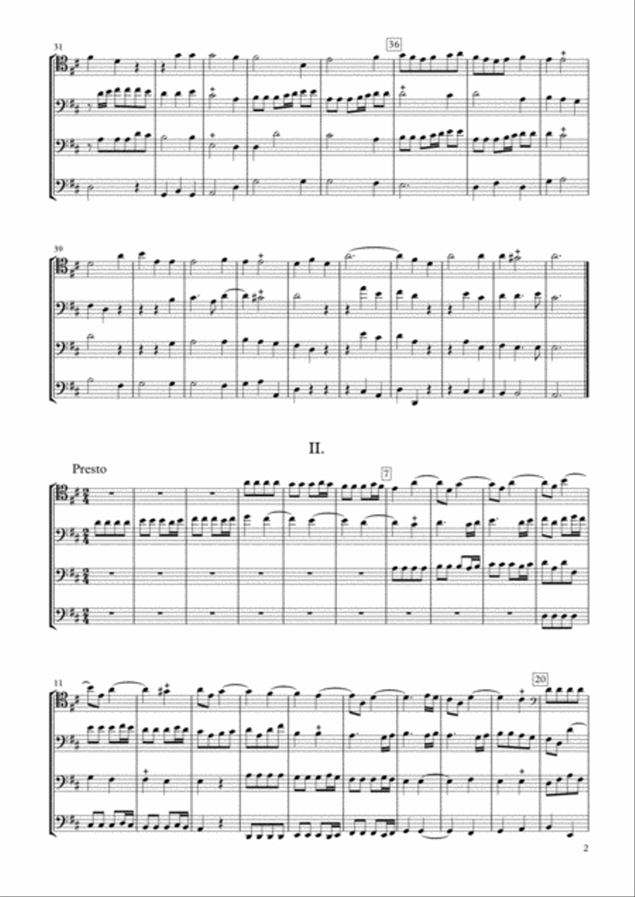 Sonata Op.34-4 for Four Violoncellos Cello Solo scores gallery preview page 2