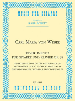 Book cover for Divertimento, Op. 38, Guitar/Piano