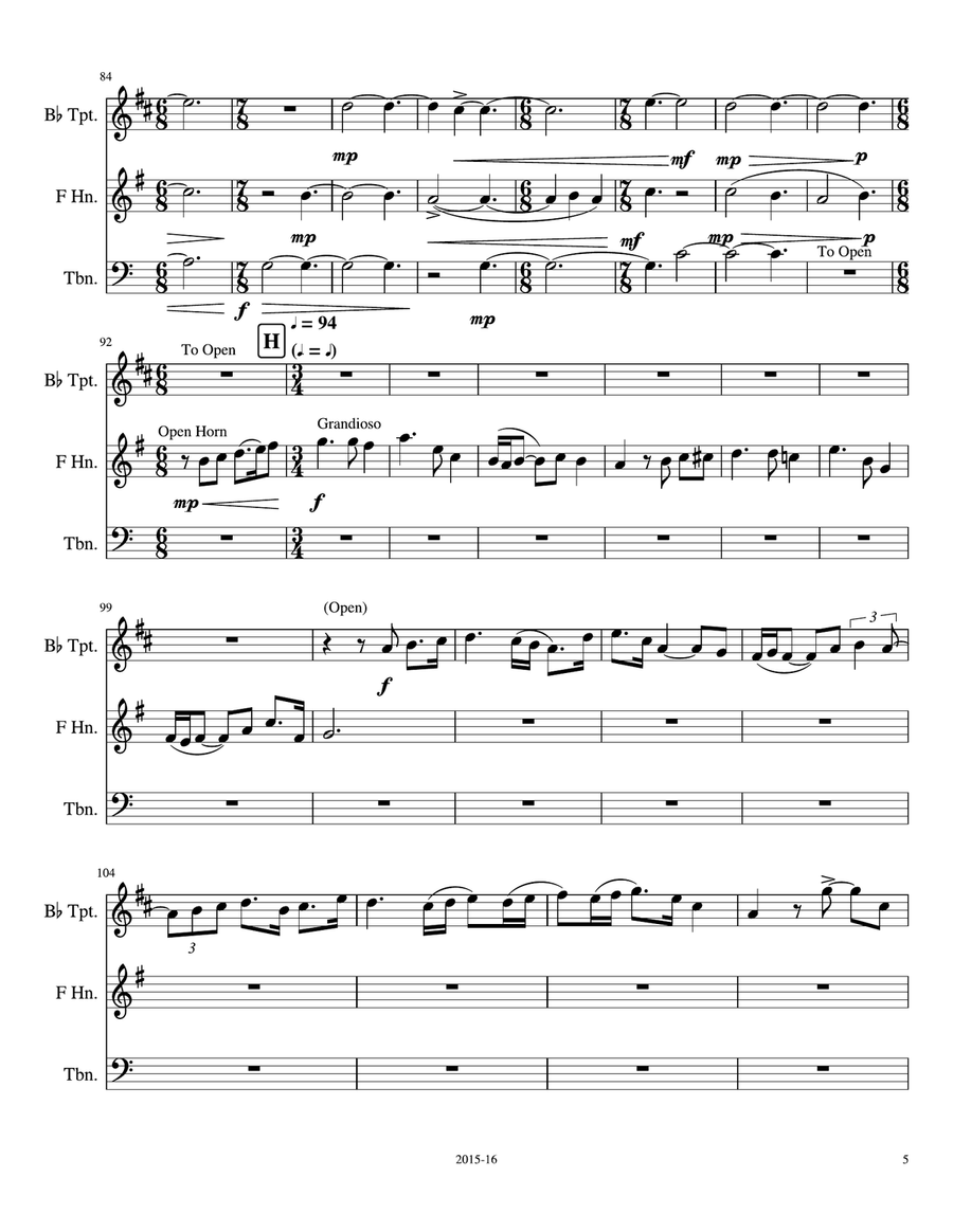 Sonata for Brass Trio Brass Trio scores gallery preview page 5