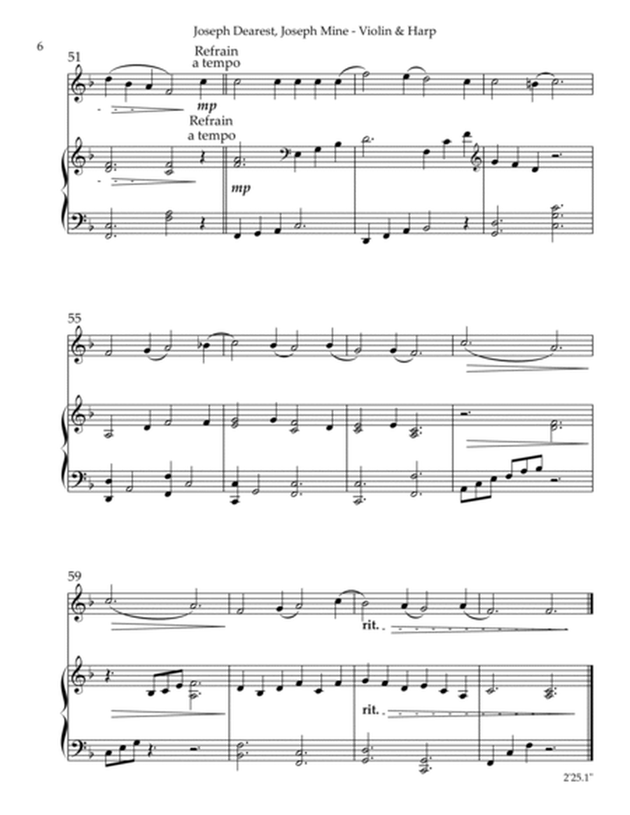 Joseph Dearest, Joseph Mine, Duet for Violin & Harp image number null