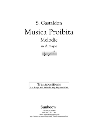 S. Gastaldon: Musica Proibita (transposed to A Major)