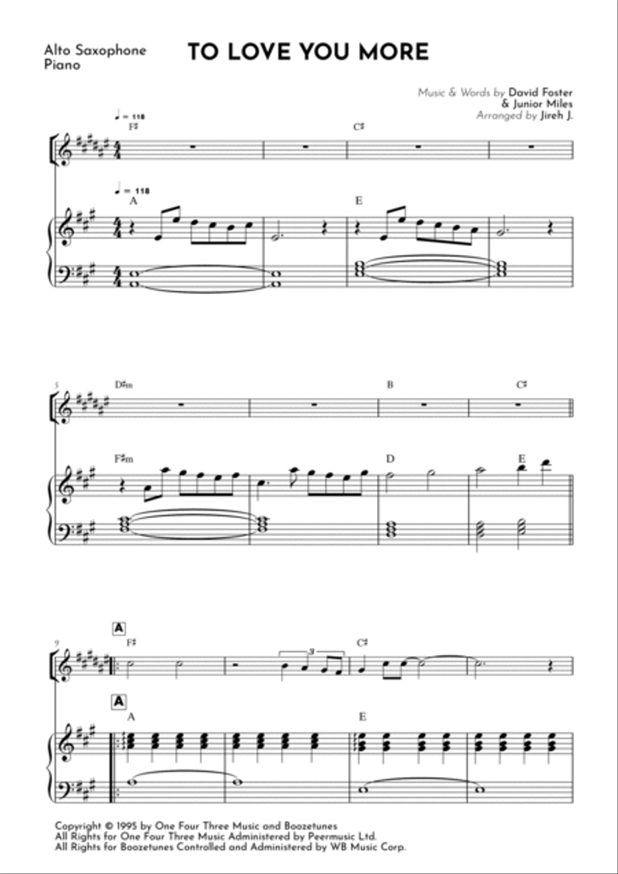 To Love You More Alto Saxophone scores gallery preview page 2