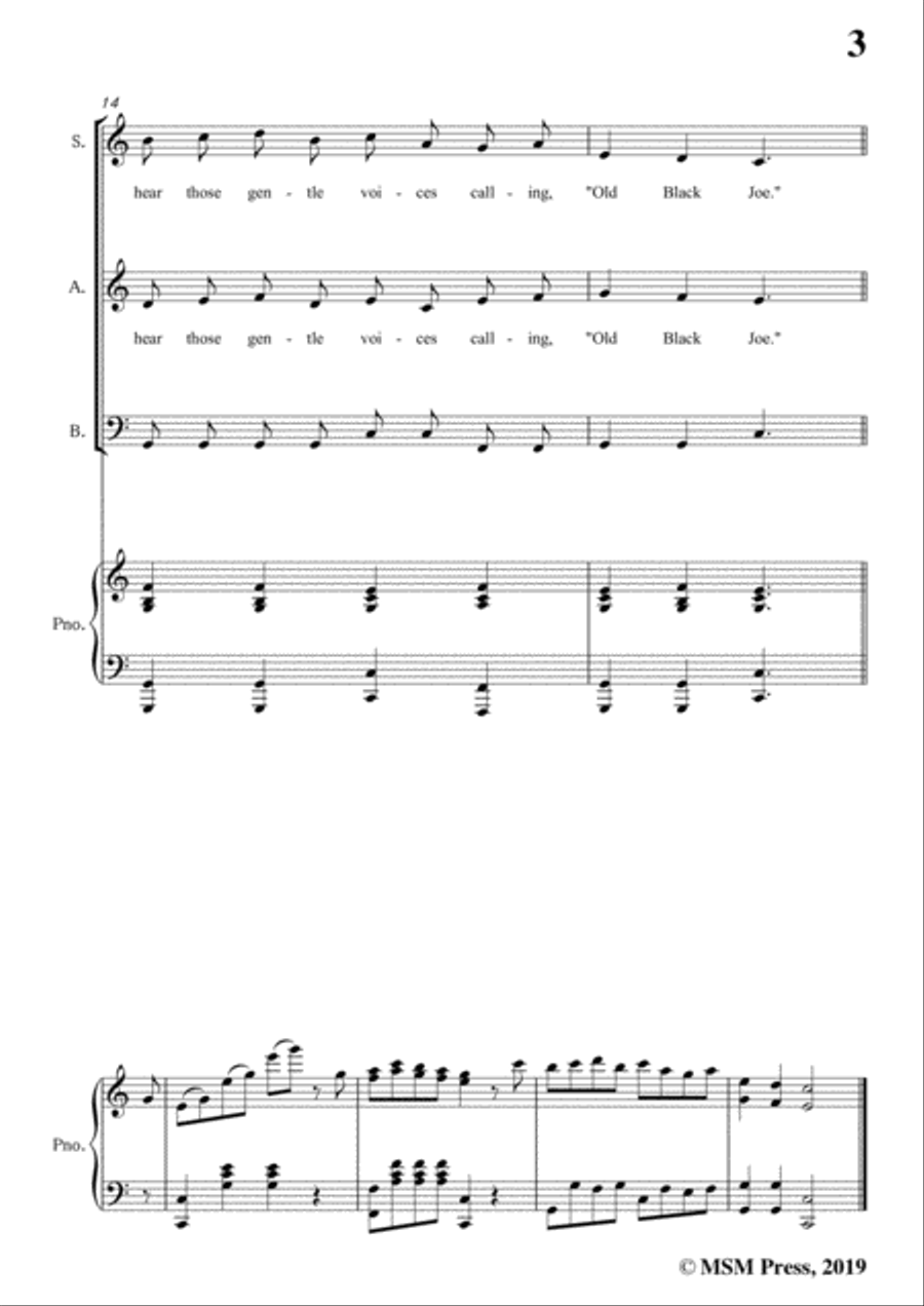 Stephen Collins Foster-Old Black Joe,in C Major,for Voice and Piano Voice Solo scores gallery preview page 5