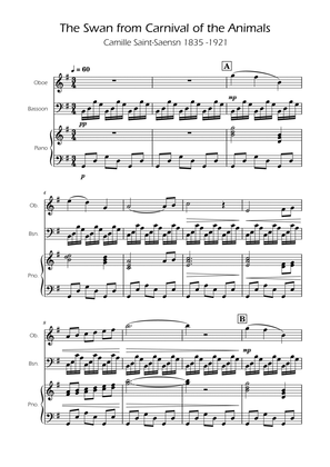 The Swan - Saint-Saens - Oboe and Bassoon Duet w/ Piano