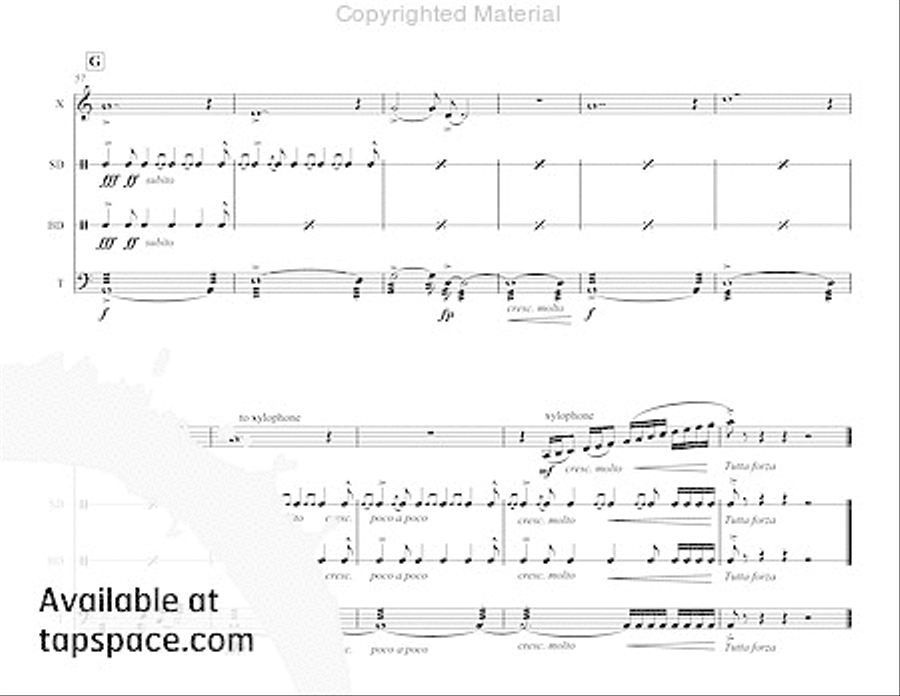 Fanfare for Percussion Quartet Percussion Ensemble scores gallery preview page 12