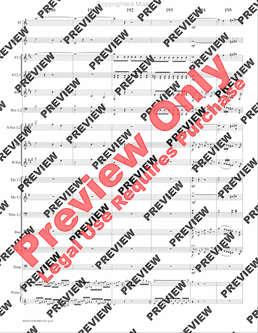 Piano Concerto No. 21, K. 467 (Movement I) Concert Band scores gallery preview page 25