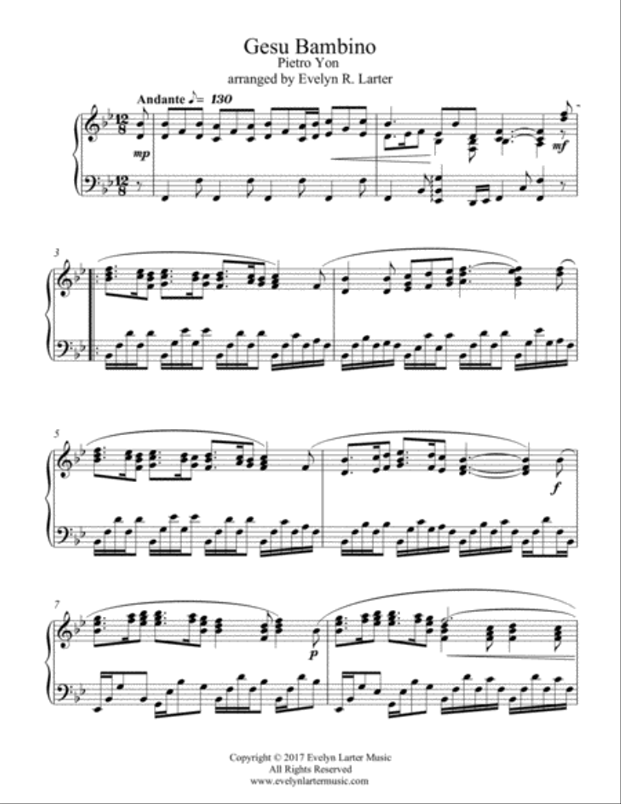 Gesu Bambino Gesu Bambino Piano Solo scores gallery preview page 1