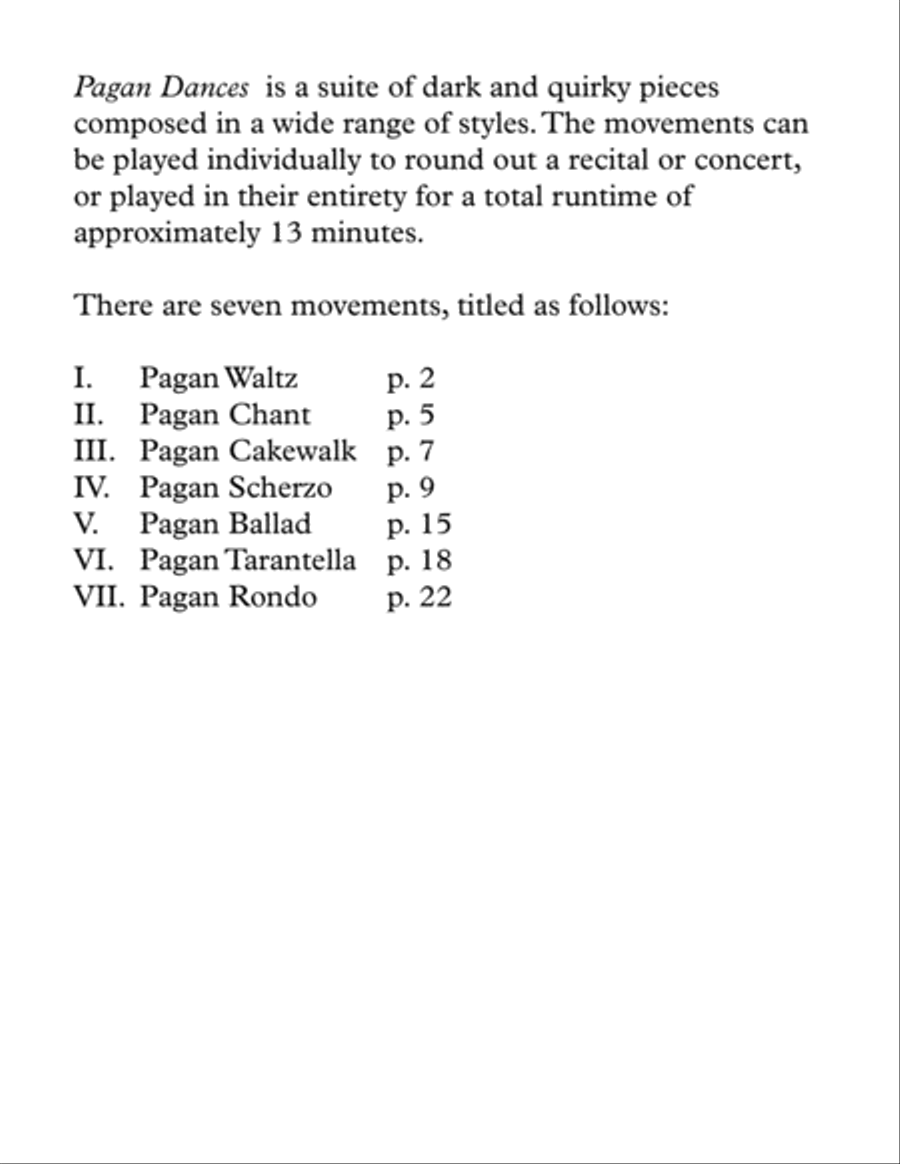 Pagan Dances for Saxophone Quartet Saxophone Quartet scores gallery preview page 2