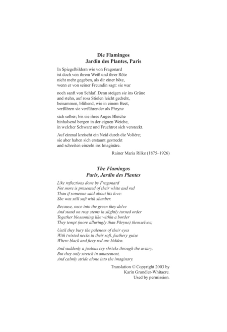 Rilke Songs: 3. Die Flamingos Divisi scores gallery preview page 2