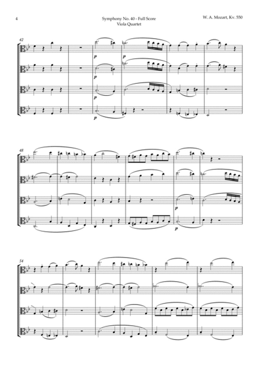 Symphony No. 40 by Mozart for Viola Quartet image number null