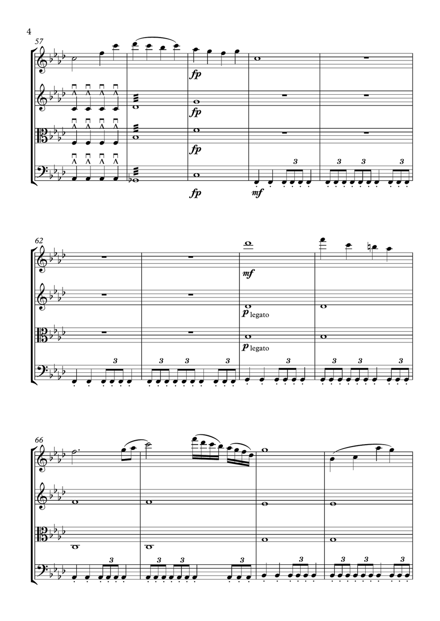 Moon City for string quartet String Quartet scores gallery preview page 5