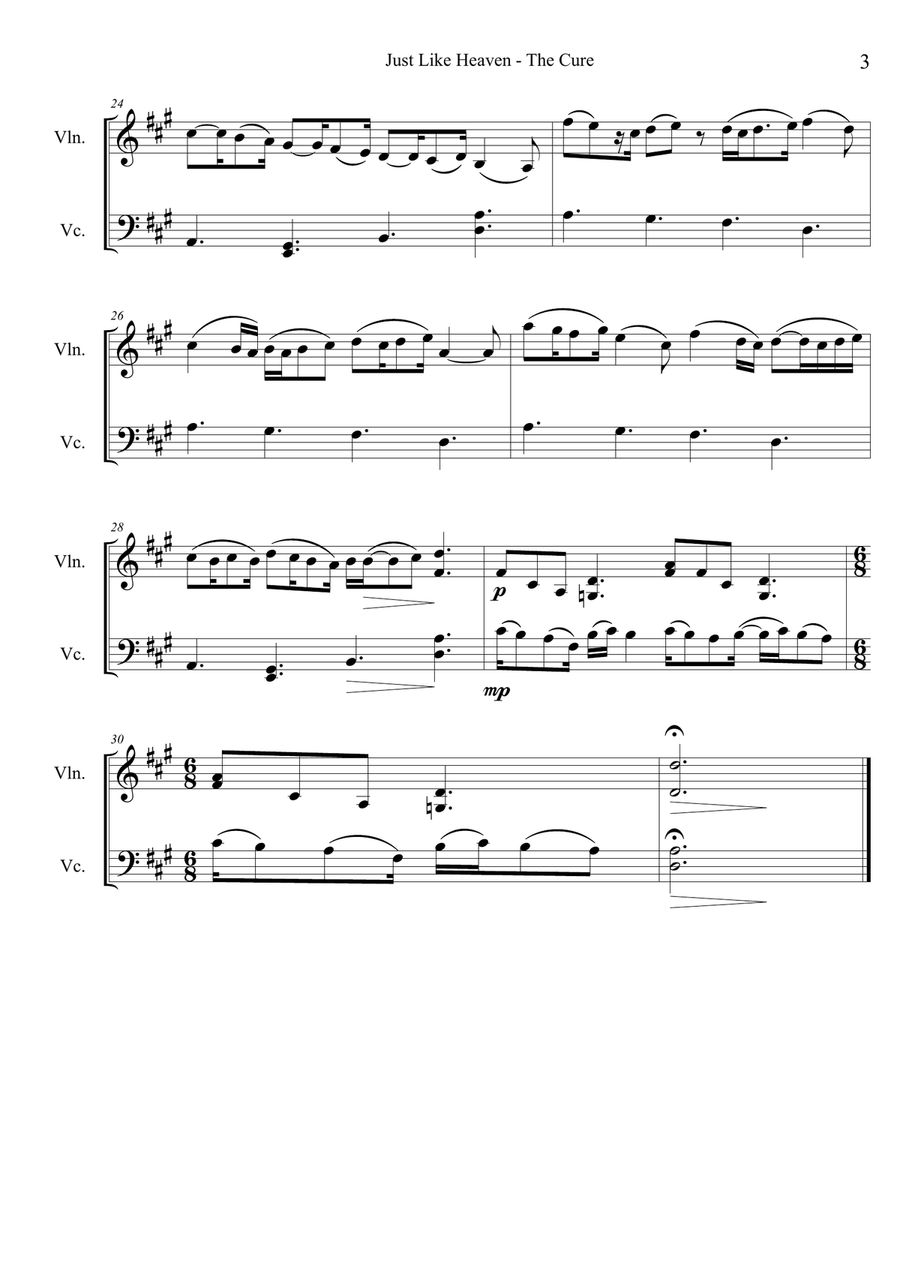 Just Like Heaven String Orchestra scores gallery preview page 3