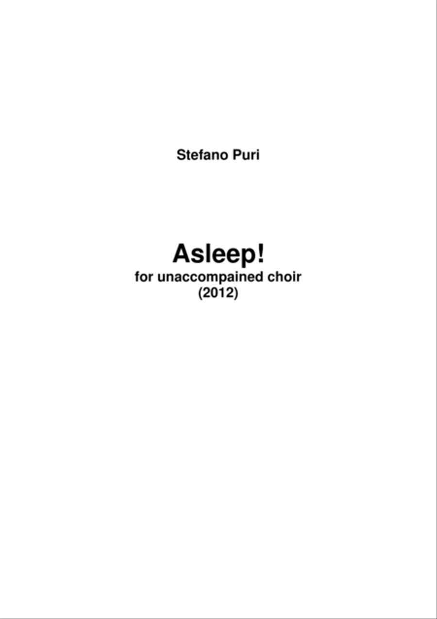 ASLEEP! ASLEEP! 4-Part scores gallery preview page 1