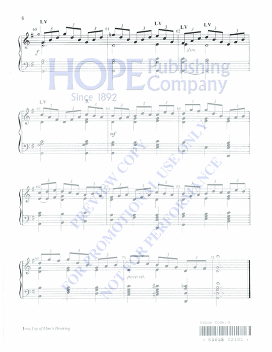 Jesu, Joy of Man's Desiring 5-Octaves scores gallery preview page 8