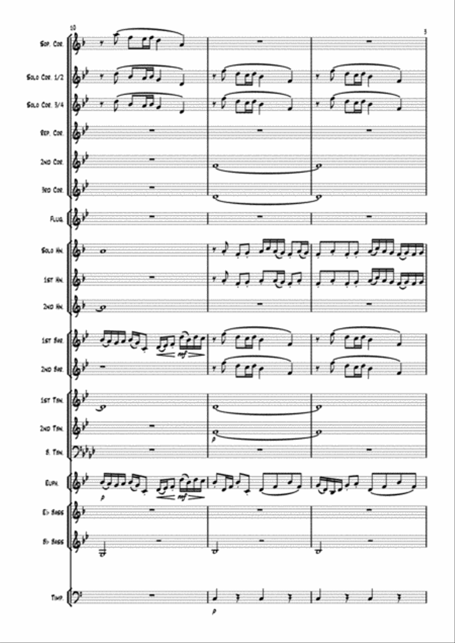 Mendelssohn's Hebrides Overture arranged for brass band Brass Band scores gallery preview page 3
