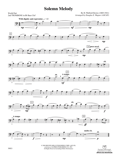 Solemn Melody: (wp) 2nd B-flat Trombone B.C.