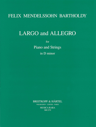 Book cover for Largo and Allegro in D minor MWV O 1