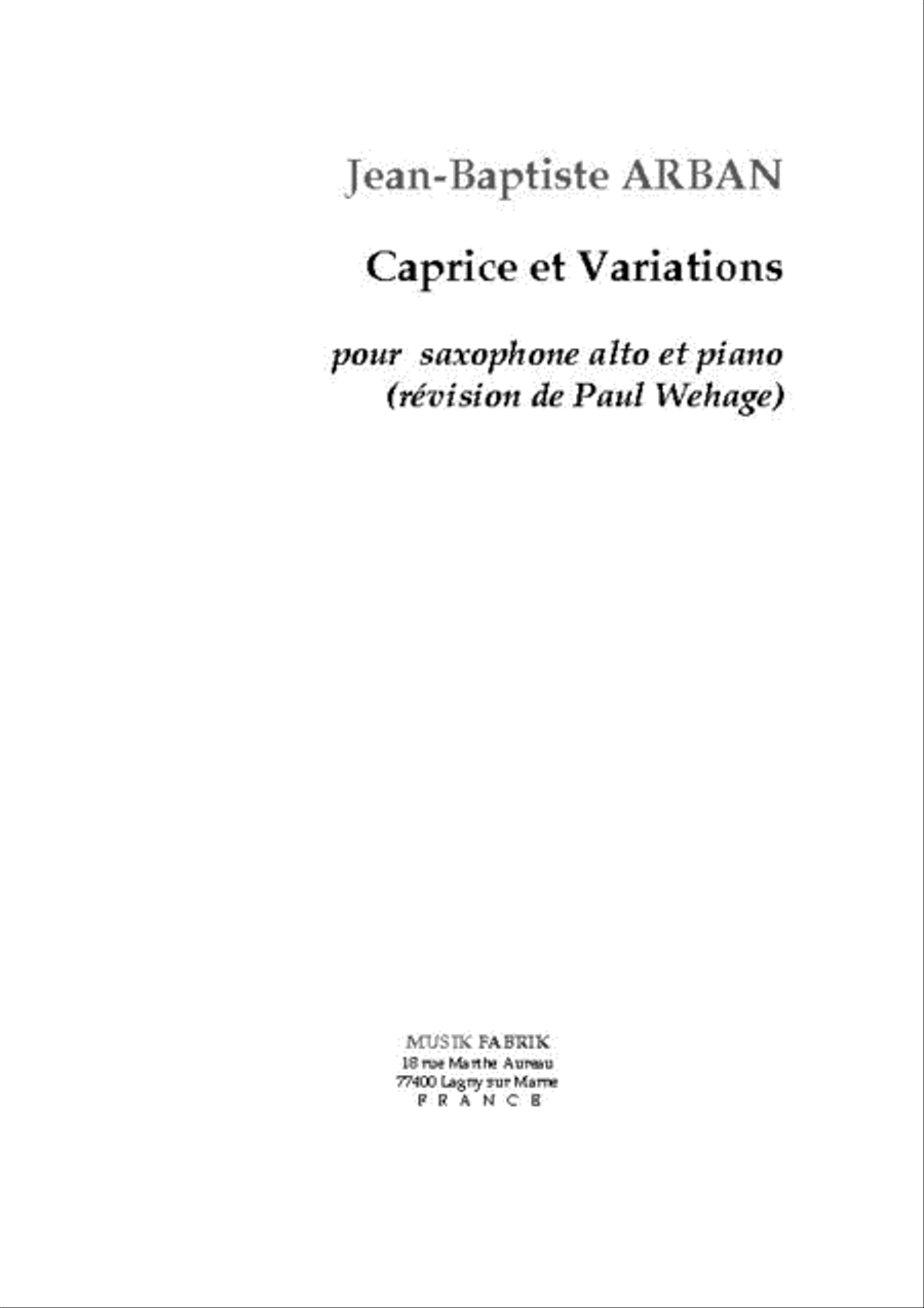 Caprice et Variations Alto Saxophone scores gallery preview page 1