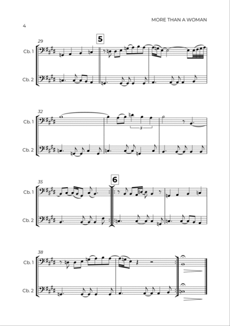 More Than A Woman String Duet scores gallery preview page 4