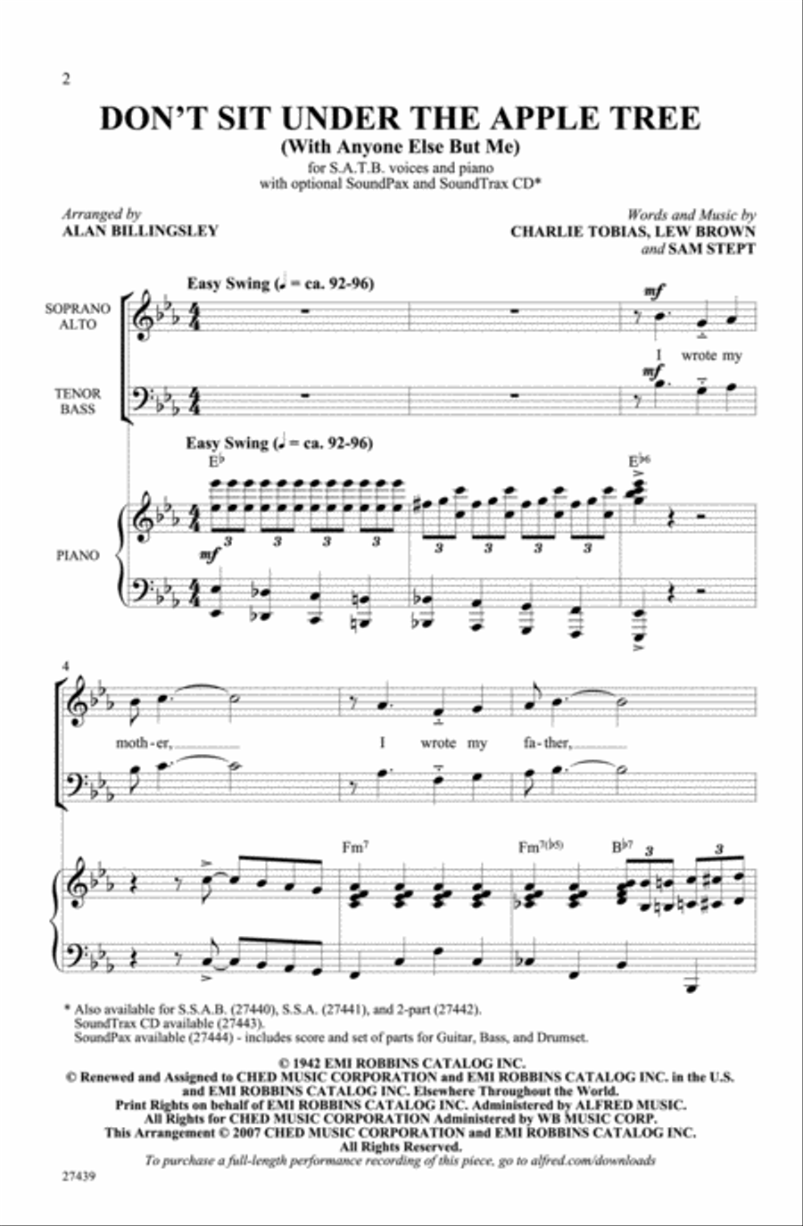 Don't Sit Under the Apple Tree 4-Part scores gallery preview page 13