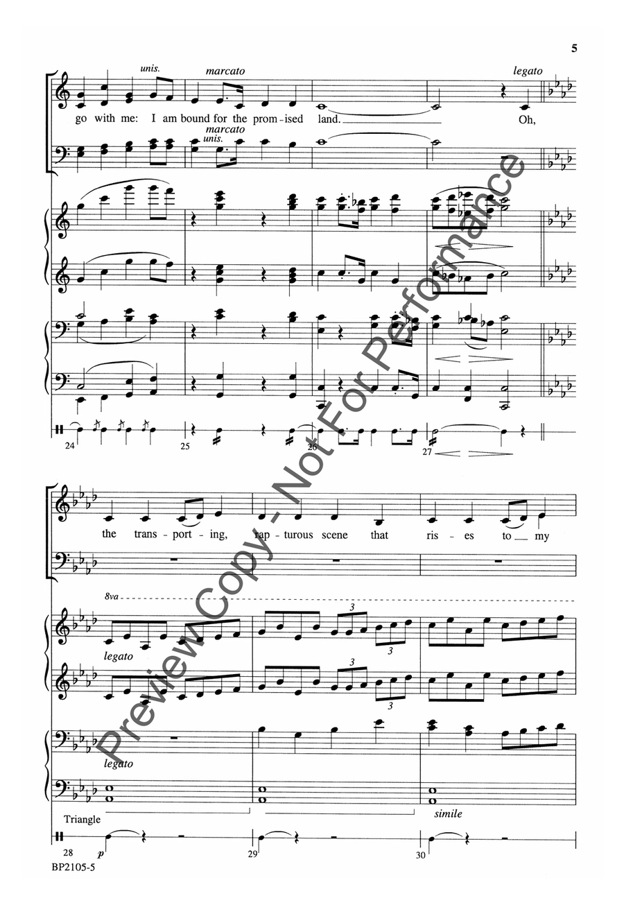 I Am Bound for the Promised Land 4-Part scores gallery preview page 6