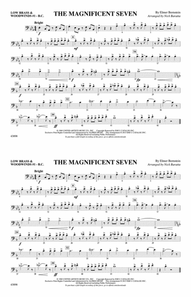 The Magnificent Seven: Low Brass & Woodwinds #1 - Bass Clef