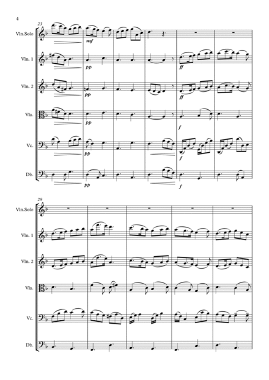 Andante For Solo Violin and Strings (Standard Arrangement)